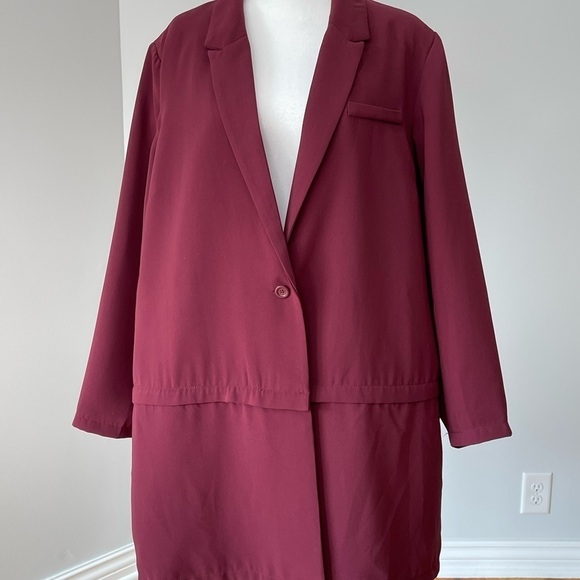 JustFab size 3X two way convertible zip one button blazer - Picture 5 of 16